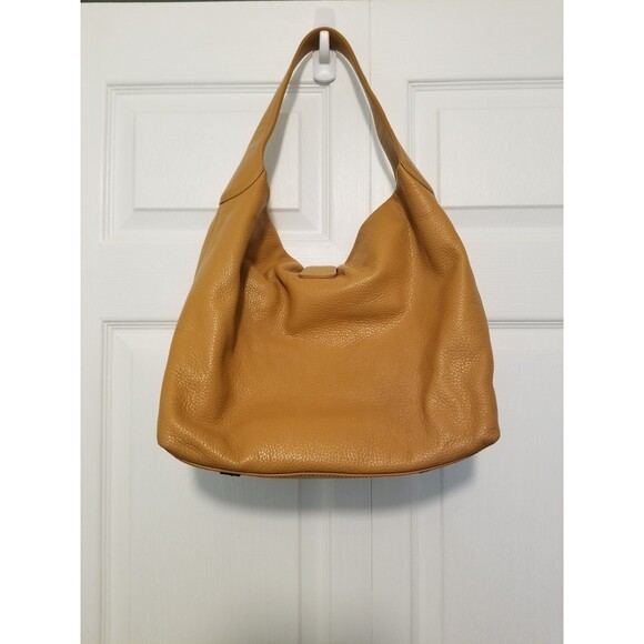 Dooney & Bourke Hobo Handbag Pebbled Leather Samba Logo Lock Toffee Footed READ - Picture 3 of 10